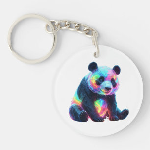Llavero Panda de Cristal de Neón