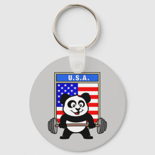 Llavero Panda de elevación de pesas de Estados Unidos