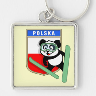 Llavero Panda de Esquí-salto de Polonia