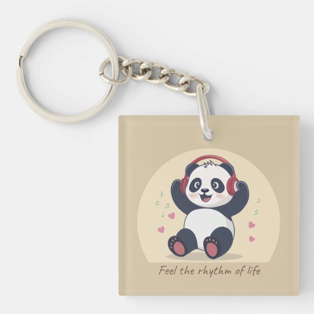 Llavero Panda de Música Adorable (Frente)