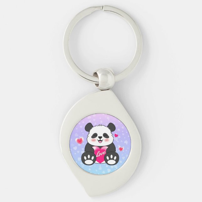 Llavero Panda de San Valentín enamorado (Anverso)