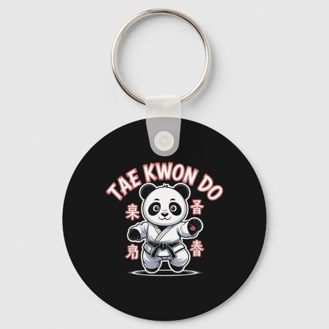 Llavero Panda de Taekwondo Divertido Tkd Coreano (Anverso)