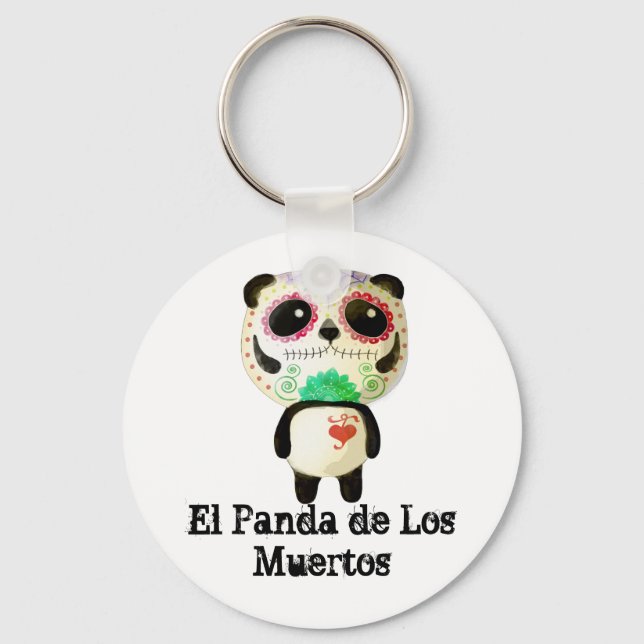 Llavero Panda del Día de los Muertos (Anverso)