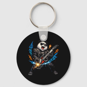Llavero Panda Divertido Tocando Guitarra Rock and Roll par