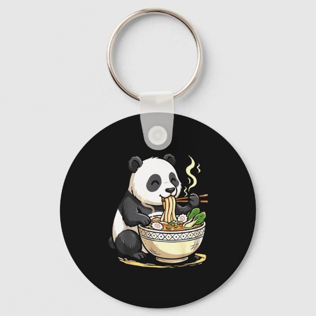 Llavero Panda Eating Funny Ramen Noodles  (Anverso)