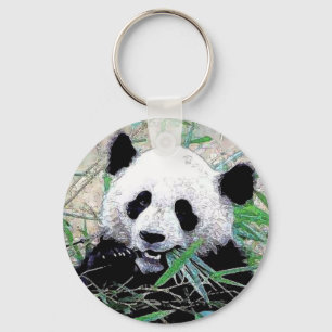 Llavero Panda Eating Leaves Grilleras