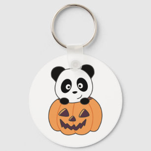 Llavero Panda En Calabaza Dulce Pandas Feliz Halloween Key