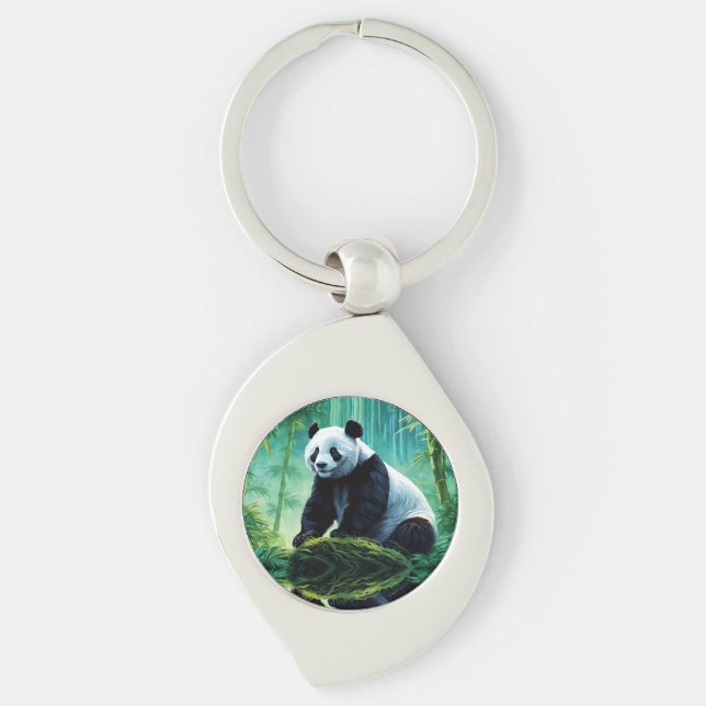 Llavero Panda gigante en el bosque de Bambú (Anverso)