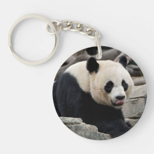 Llavero Panda gigante en rocas