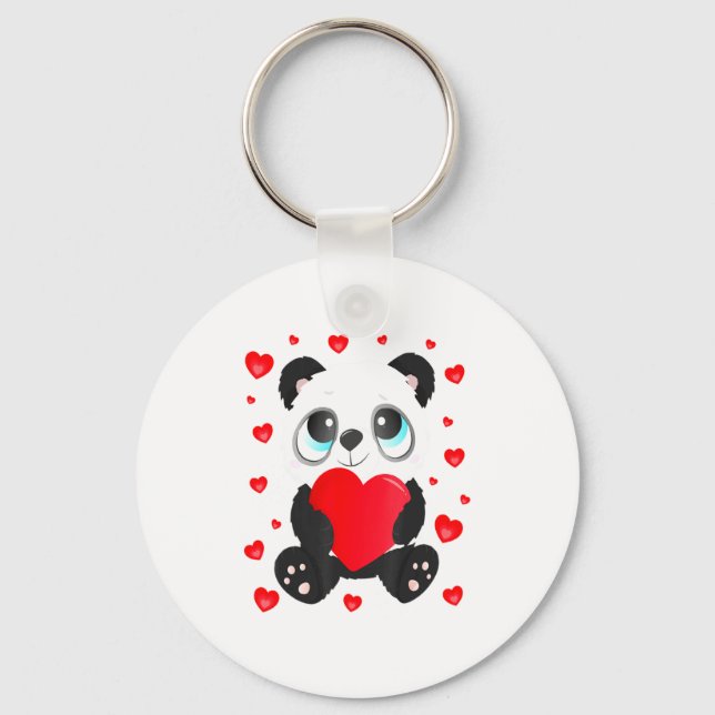 Llavero Panda Heart Valentines Day Girls Kids Women Bear L (Anverso)
