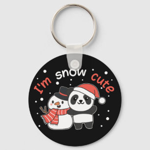 Llavero Panda I m Snow Cute Snowman Snow Pun Keychain