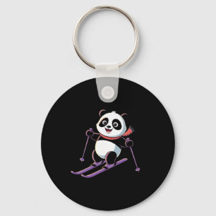 Llavero Panda Inteligente Jugando Esquí Divertido Humoríst