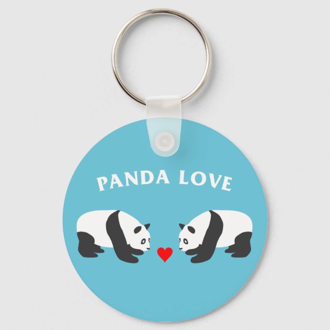 Llavero Panda Love (Azul) (Anverso)