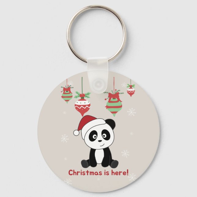 Llavero Panda Navidades Nieve Animales De Invierno Pandas  (Anverso)