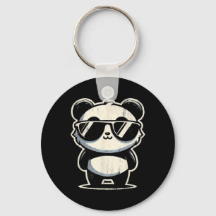 Llavero Panda Retro En Gafas De Sol Fiesta De Barbacoa En 