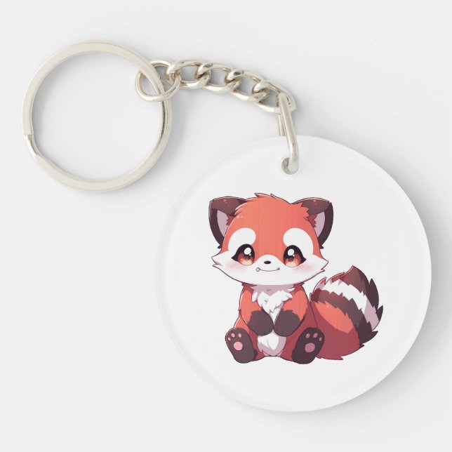Llavero  panda rojo adorable (Frente)