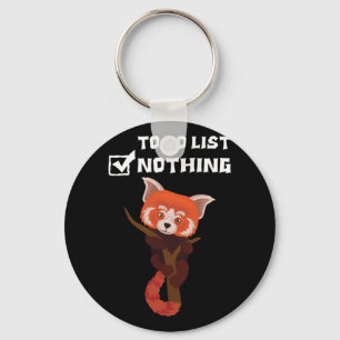 Llavero Panda Rojo Cute Lazy Animal Hacer Lista Nada