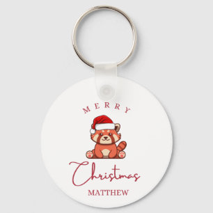 Llavero Panda Rojo: Feliz Navidad Matthew