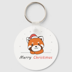 Llavero Panda Rojo Navidades Nieve Animales De Invierno Pa