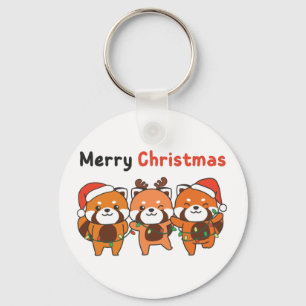 Llavero Panda Rojo Navidades Pandas Rojos Feliz Clave de N