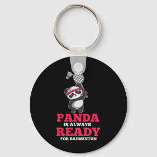 Llavero Panda Siempre Listo Jugador de Dminton Con Amor An