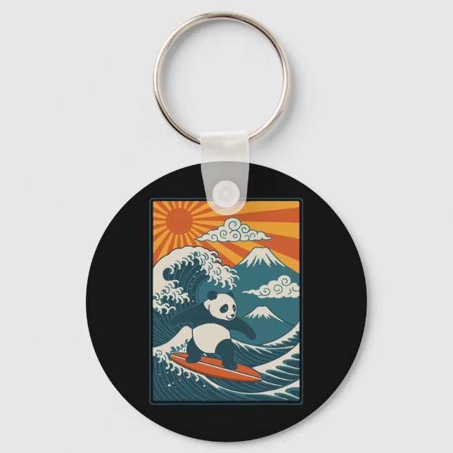 Llavero Panda Surfing Japanese _4  (Anverso)