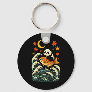 Llavero Panda Surfing Ola - Arte Divertido de Animales Jap