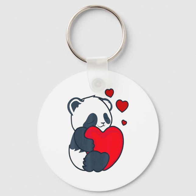 Llavero Panda Women Valentines Day Girlfriend Heart  (Anverso)
