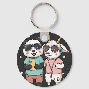 Llavero Panda y Cabra Mejores Amigos – Amistad de Animales