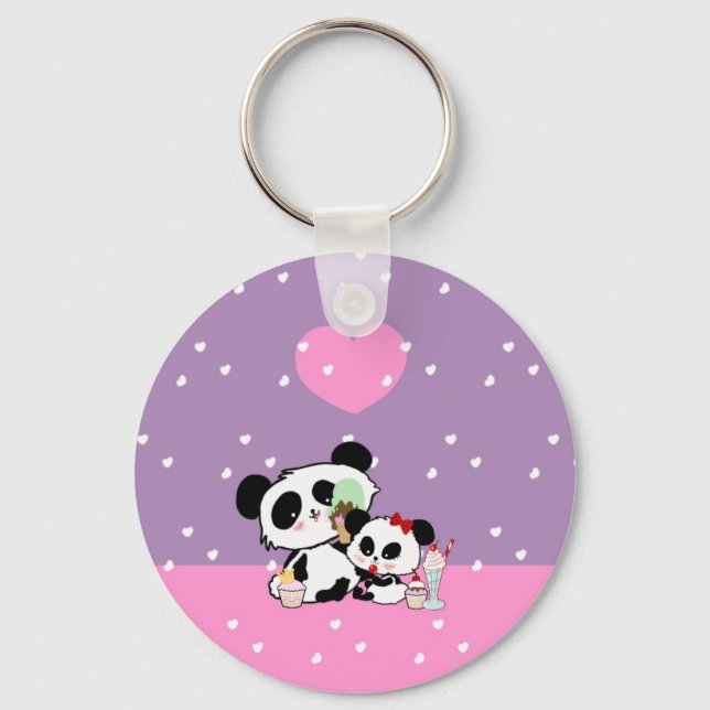 Llavero pandas "panda bears" "panda bear baby" "kawaii pan (Anverso)
