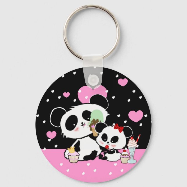 Llavero pandas "panda bears" "panda bear baby" "kawaii pan (Anverso)