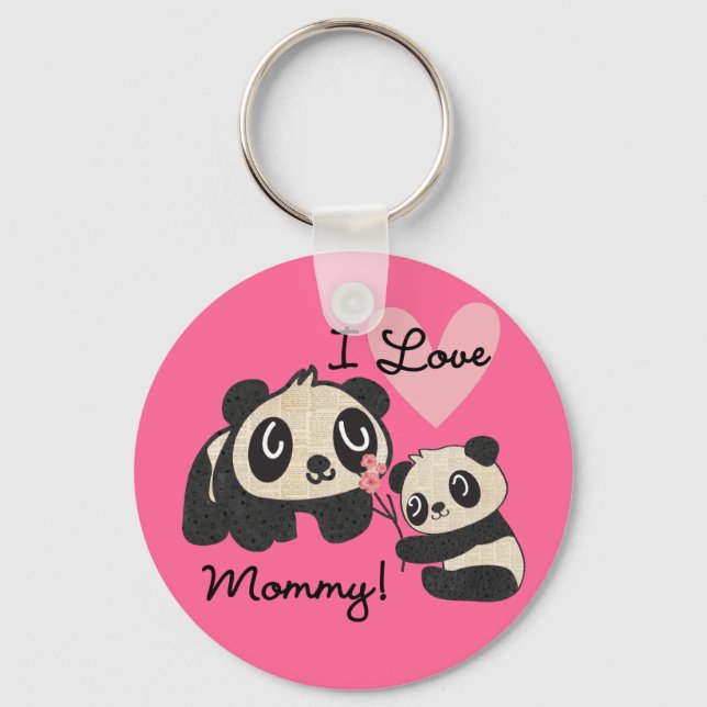 Llavero Pandas que amo a mamá (Anverso)