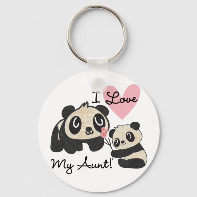 Llavero Pandas que amo a mi tía (Anverso)