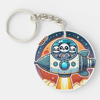 Llavero Pandas Va A Mars Space Keychain
