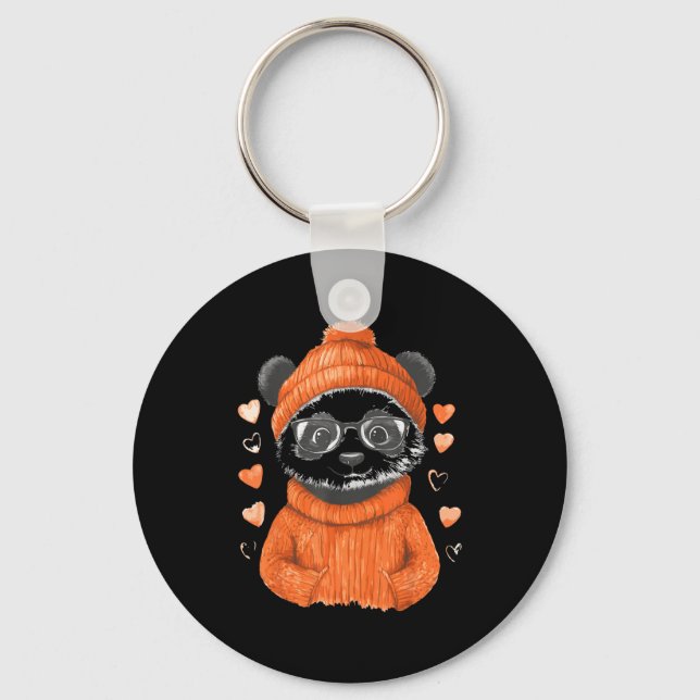 Llavero Pandas With Hearts Love Valentine's Day Women Hear (Anverso)