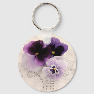 Llavero paneles púrpura en la cadena decorativa