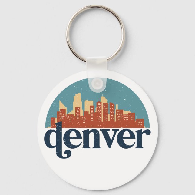 Llavero Panorama de la ciudad de Denver Colorado (Anverso)