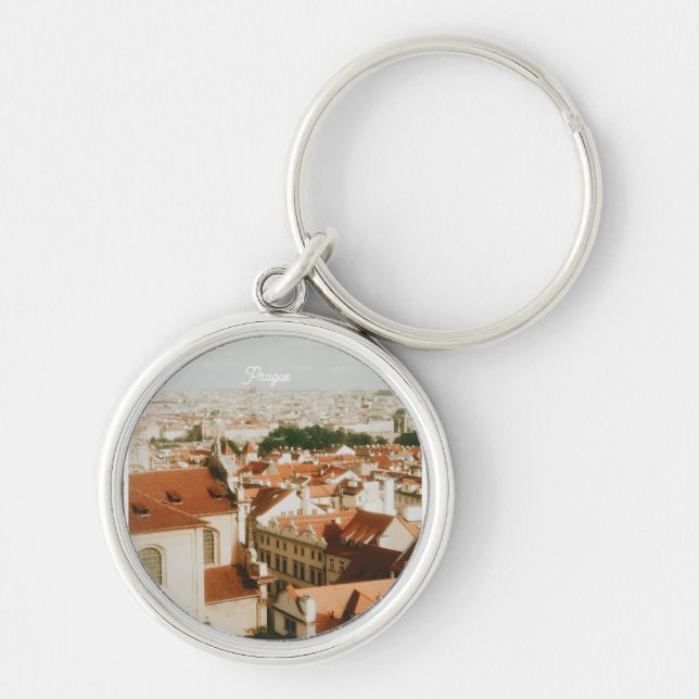 Llavero Panorama de la ciudad de Praga como recuerdo (Frente)