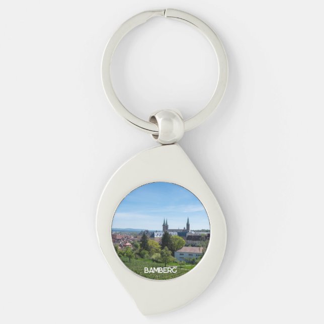 Llavero Panorama del casco antiguo de Bamberg, Alemania (Anverso)