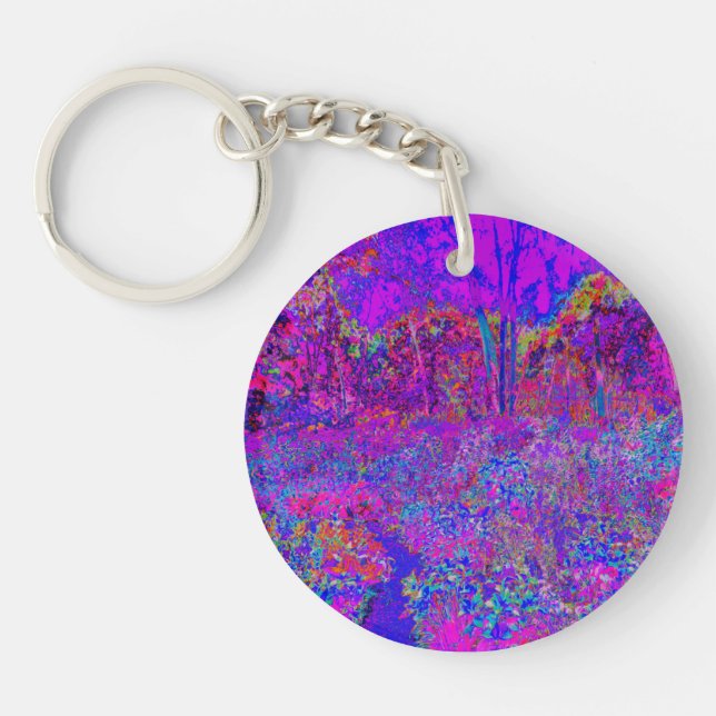 Llavero Panorama Psicodélico Impresionista Púrpura (Frente)