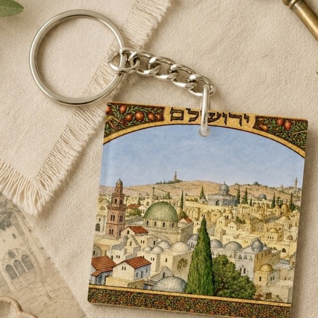 Llavero Panorama Vintage de Jerusalén (Subido por el creador)