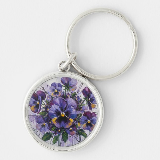 Llavero Pansy Bloom - Floral Charm (Frente)