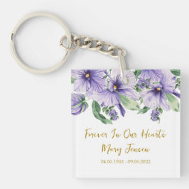 Llavero Pansy Memorial Funeral Photo Keychain