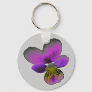 Llavero Pansy Wild Dark Purple Keychain