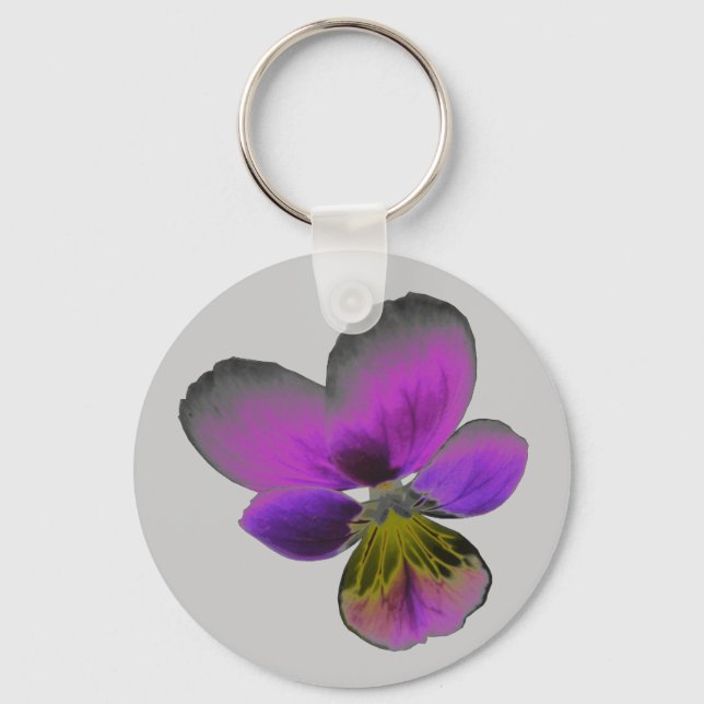 Llavero Pansy Wild Dark Purple Keychain (Anverso)