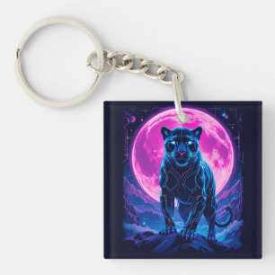 Llavero Pantera Negra Neon Cyberpunk