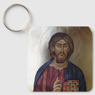 Llavero Pantocrator de Cristo - Icono de estilo bizantino