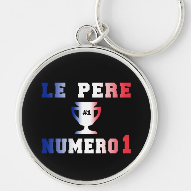 Llavero Papá #1 de Le Père Numero 1 en el día de padre (Frente)