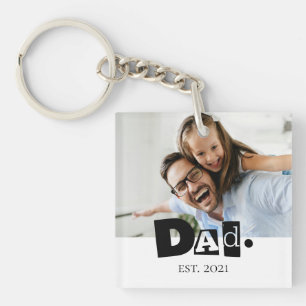 Llavero Papá Año de Establecimiento Foto Personalizada Nav