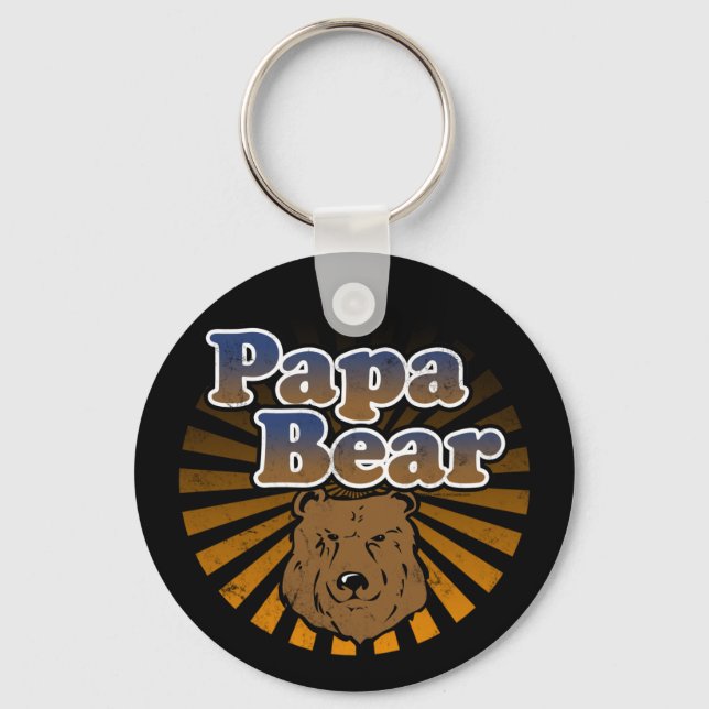 Llavero Papa Bear, Guay Fathers Day Vintage Look (Anverso)